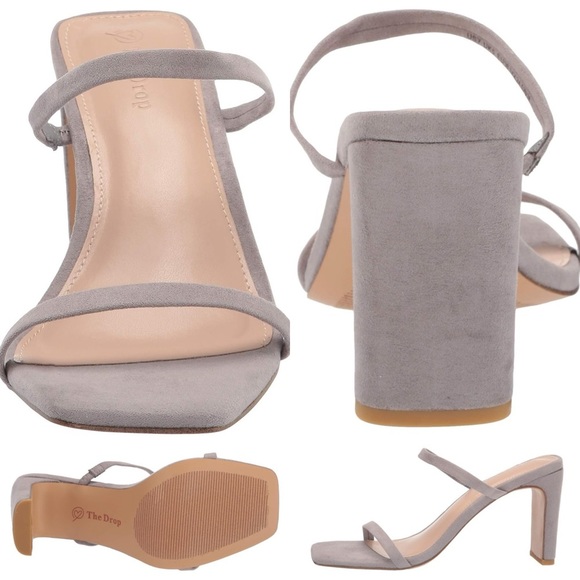 NWOB The Drop Women's Avery Square Toe Two Strap High Heeled Sandal SIZE 9.5 - Picture 4 of 17